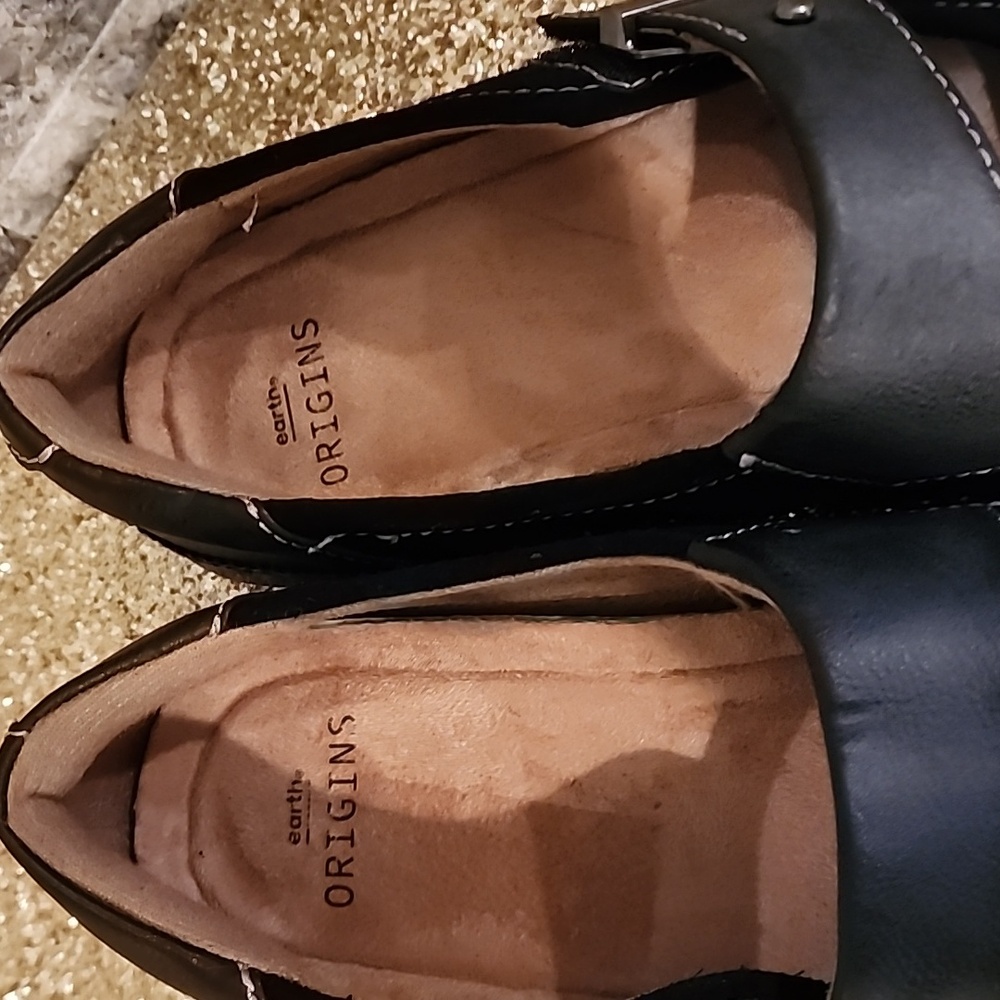 EARTH ORIGINS BLACK  FLAT COMFORT SHOES SIZE 7 GOOD CONDITION - Picture 3 of 12